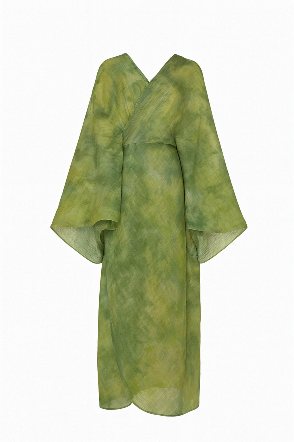 Whispering Willow – Flowing Jade Green Robe Dress