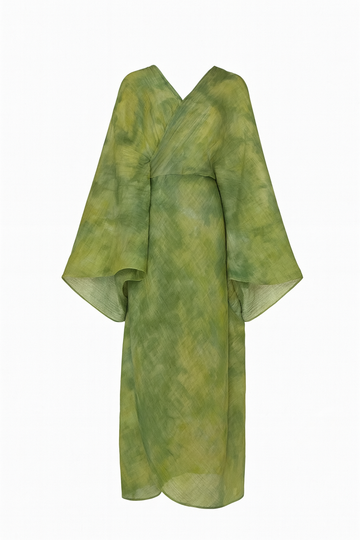 Whispering Willow – Flowing Jade Green Robe Dress