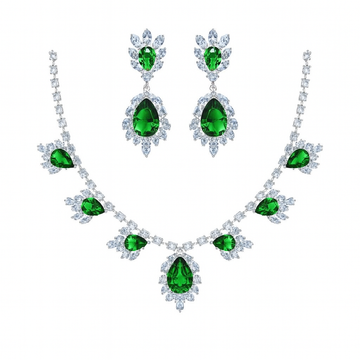 Emerald Blossom – Regal Crystal Jewelry Set